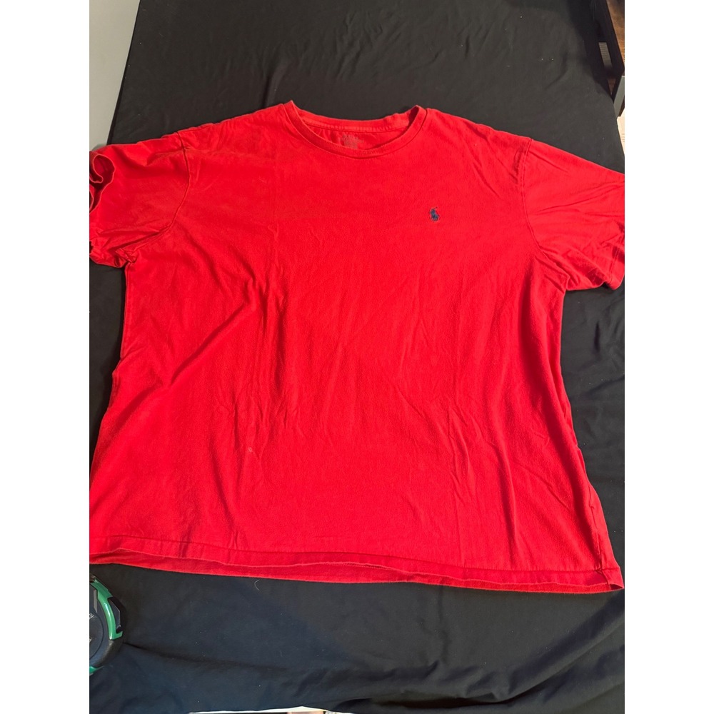 Polo Ralph Lauren Mens XL Red Short Sleeve Pony Logo Cotton Crewneck T-Shirt